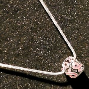 Breast Cancer awareness necklace with charm
